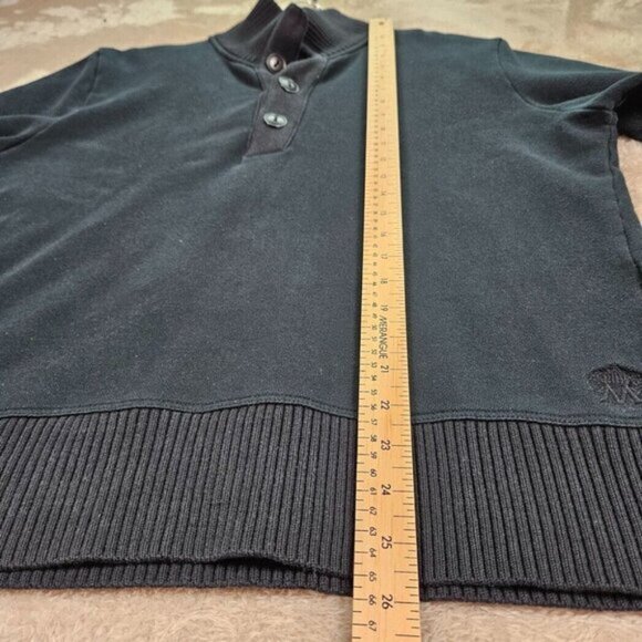 Club Monaco Sweater Shawl Collar Embroidered Logo Black Long Sleeve Men's Size L - Picture 7 of 14